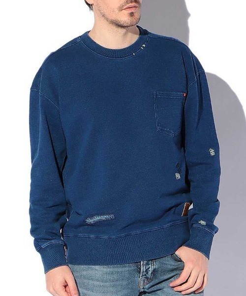 SCOTCH&SODA（スコッチアンドソーダ）の「【SCOTCH & SODA】Repair stitch sweatshirt（スウェット・メンズ・ネイビー・M）」の11枚目の写真