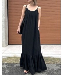 Re:EDIT | [低身長/高身長サイズ有]ソフトリネンギャザーキャミワンピース(ジャンパースカート)