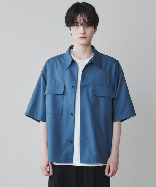 LUCY(ルーシー)の「LUCY/【セットアップ対応】TR フラップポケットBIGシャツ(シャツ/ブラウス・メンズ・ブラック/アイボリー/ブルー・MEDIUM/LARGE)」の13枚目の写真