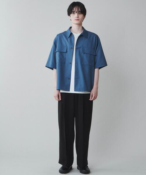 LUCY(ルーシー)の「LUCY/【セットアップ対応】TR フラップポケットBIGシャツ(シャツ/ブラウス・メンズ・ブラック/アイボリー/ブルー・MEDIUM/LARGE)」の14枚目の写真