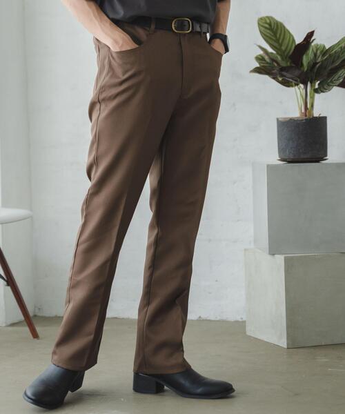 WEGO（ウィゴー）の「WEGO/【25秋冬★待望の再入荷・WEB限定】セミフレアスラックス（スラックス・メンズ・ダークオレンジ/アイボリー/ブラウン/ブラック/グレー・LARGE/MEDIUM/SMALL）」の4枚目の写真