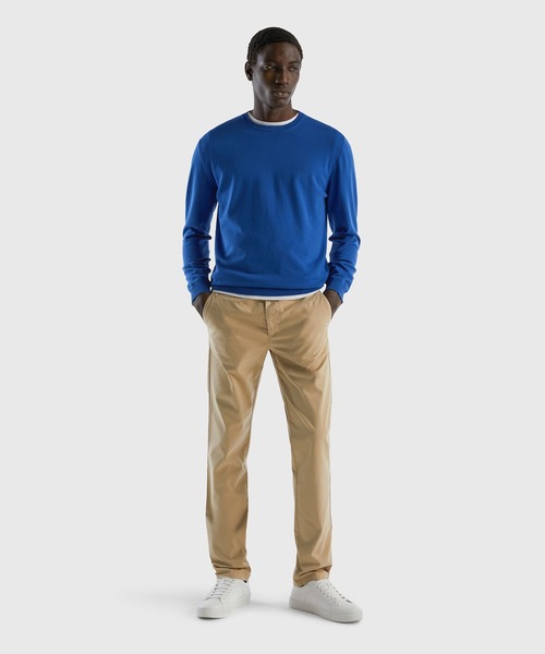 BENETTON (UNITED COLORS OF BENETTON)（ベネトンユナイテッドカラーズオブベネトン）の「ストレッチスリムチノパンツ（チノパンツ・メンズ・ベージュ/ネイビー・48/44/46/50）」の5枚目の写真