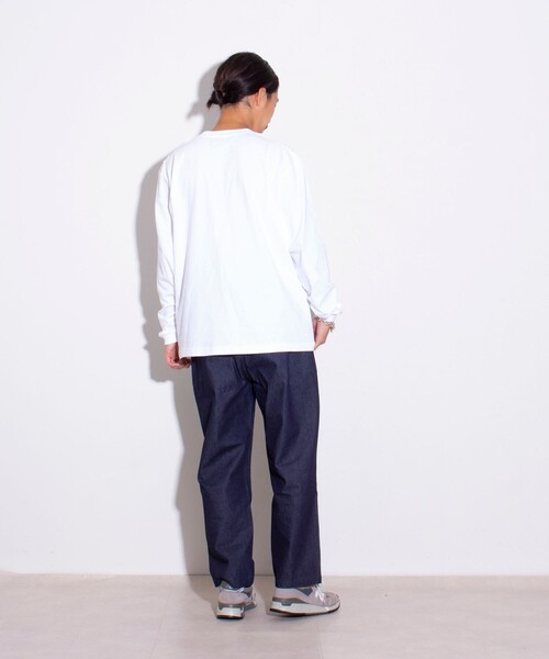 GLOSTER(グロスター)の「【限定展開】【GLOSTER/グロスター】ルーズ クルーネックロンT ベーシック(Tシャツ/カットソー・メンズ・ブラック/ホワイト・S/M/L/XL)」の3枚目の写真