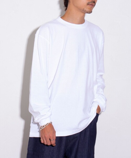 GLOSTER(グロスター)の「【限定展開】【GLOSTER/グロスター】ルーズ クルーネックロンT ベーシック(Tシャツ/カットソー・メンズ・ブラック/ホワイト・S/M/L/XL)」の5枚目の写真