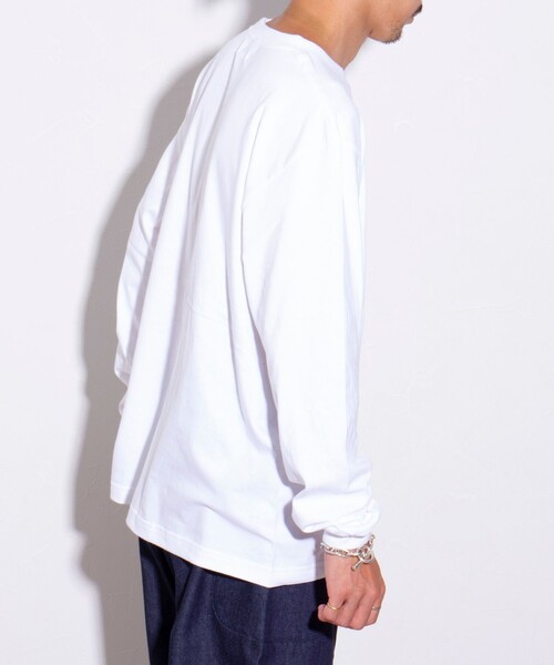 GLOSTER(グロスター)の「【限定展開】【GLOSTER/グロスター】ルーズ クルーネックロンT ベーシック(Tシャツ/カットソー・メンズ・ブラック/ホワイト・S/M/L/XL)」の6枚目の写真