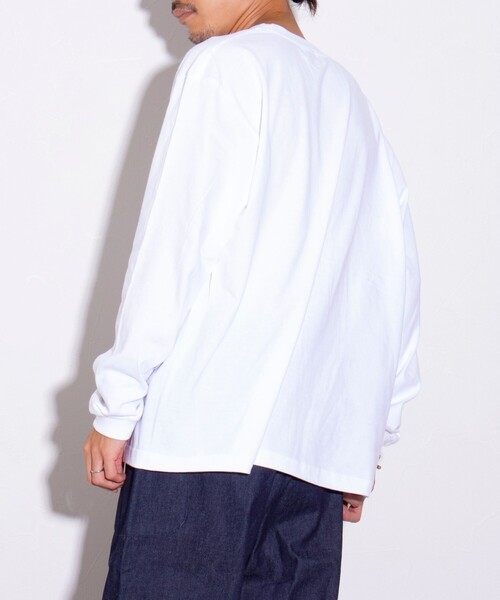 GLOSTER(グロスター)の「【限定展開】【GLOSTER/グロスター】ルーズ クルーネックロンT ベーシック(Tシャツ/カットソー・メンズ・ブラック/ホワイト・S/M/L/XL)」の8枚目の写真