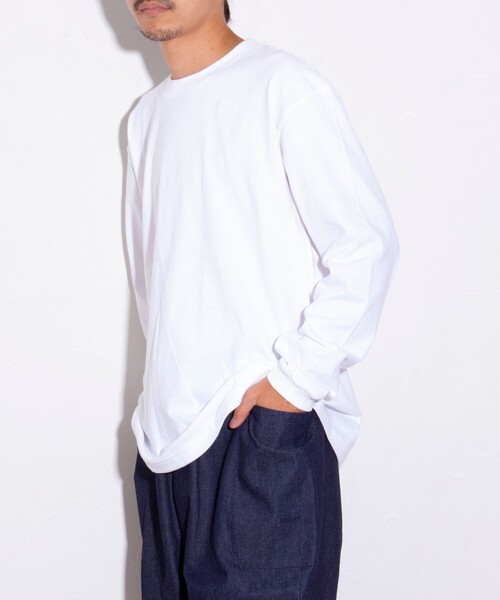 GLOSTER(グロスター)の「【限定展開】【GLOSTER/グロスター】ルーズ クルーネックロンT ベーシック(Tシャツ/カットソー・メンズ・ブラック/ホワイト・S/M/L/XL)」の9枚目の写真