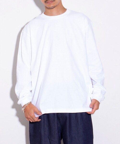 GLOSTER(グロスター)の「【限定展開】【GLOSTER/グロスター】ルーズ クルーネックロンT ベーシック(Tシャツ/カットソー・メンズ・ブラック/ホワイト・S/M/L/XL)」の11枚目の写真