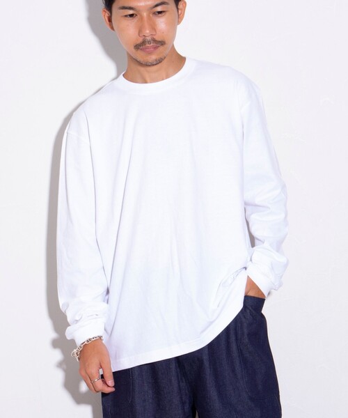 GLOSTER(グロスター)の「【限定展開】【GLOSTER/グロスター】ルーズ クルーネックロンT ベーシック(Tシャツ/カットソー・メンズ・ブラック/ホワイト・S/M/L/XL)」の12枚目の写真