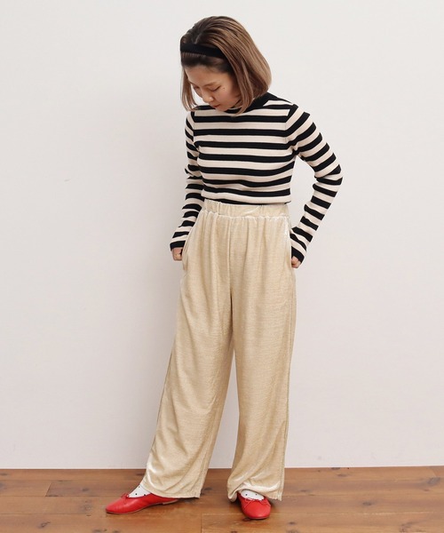 Dot&stripes CHILD WOMAN ベロア花プリント バルーンパンツ Dot&stripes CHILD WOMAN ベロア花プリント バルーンパンツ パンツ