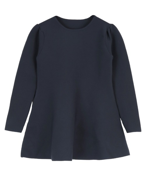 UR'S（ユアーズ）の「パフスリーブペプラムニットトップス（ニット/セーター・レディース・ホワイト/ダークネイビー/グレイッシュベージュ・S/M/L）」の6枚目の写真