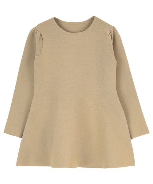 UR'S（ユアーズ）の「パフスリーブペプラムニットトップス（ニット/セーター・レディース・ホワイト/ダークネイビー/グレイッシュベージュ・S/M/L）」の5枚目の写真