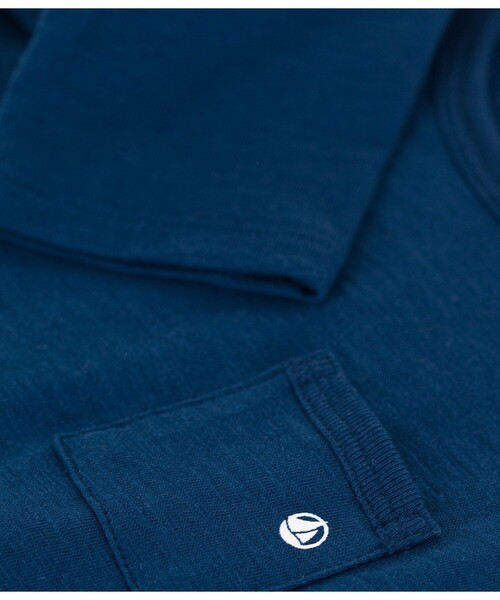 PETIT BATEAU（プチバトー）の「スラブジャージ長袖Ｔシャツ（Tシャツ/カットソー・キッズ・ブルー/ライトカーキ/グレー・36MONTH/12MONTH/18MONTH/24MONTH）」の5枚目の写真