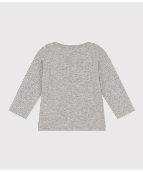 PETIT BATEAU（プチバトー）の「スラブジャージ長袖Ｔシャツ（Tシャツ/カットソー・キッズ・ブルー/ライトカーキ/グレー・36MONTH/12MONTH/18MONTH/24MONTH）」の6枚目の写真