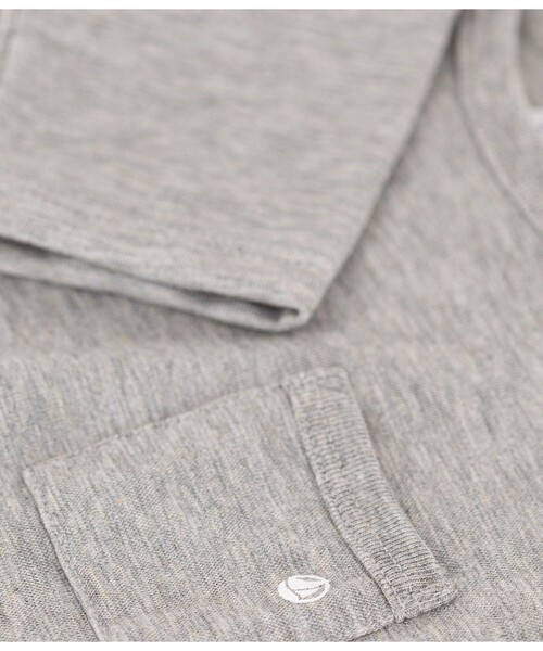 PETIT BATEAU（プチバトー）の「スラブジャージ長袖Ｔシャツ（Tシャツ/カットソー・キッズ・ブルー/ライトカーキ/グレー・36MONTH/12MONTH/18MONTH/24MONTH）」の7枚目の写真