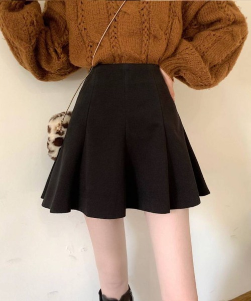 gossip!ロサンゼルス(ゴシップロサンゼルス)の「ハイウエストフレアミニスカート(スカート・レディース・ブラウン/ブラック・M/S)」の7枚目の写真