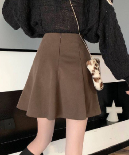 gossip!ロサンゼルス(ゴシップロサンゼルス)の「ハイウエストフレアミニスカート(スカート・レディース・ブラウン/ブラック・M/S)」の16枚目の写真