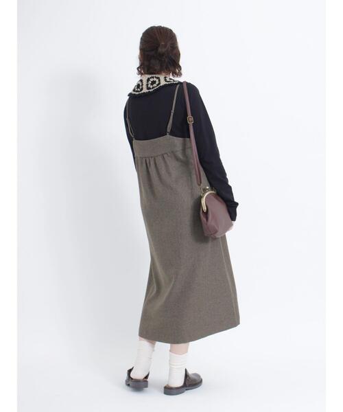 Samansa Mos2（サマンサ モスモス）の「【イージーケア】これで完成!インナーセットキャミワンピース（ワンピース・レディース・ブラック/ブラウン/グレー・F）」の13枚目の写真