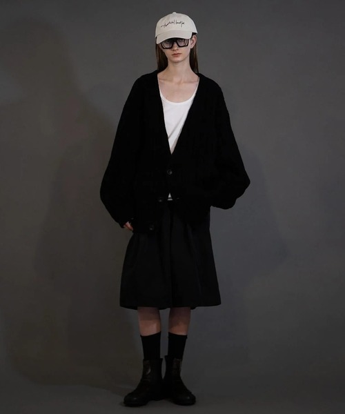 my beautiful landlet(マイビューティフルランドレット)の「【my beautiful landlet】 RIB KNIT VOLUME CARDIGAN(カーディガン/ボレロ・メンズ・ブラック/ブラウン・1/0)」の12枚目の写真