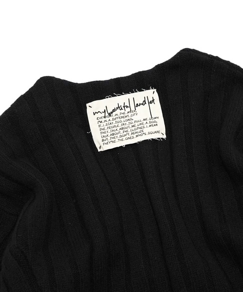 my beautiful landlet(マイビューティフルランドレット)の「【my beautiful landlet】 RIB KNIT VOLUME CARDIGAN(カーディガン/ボレロ・メンズ・ブラック/ブラウン・1/0)」の6枚目の写真