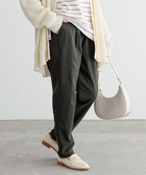 osharewalker（オシャレウォーカー）の「『裏起毛フレキシンテーパードパンツ』（その他パンツ・レディース・ブラック/カーキ/ダークパープル/ダークネイビー/ブラウン/チャコール・S/M/L/LL/3L）」の9枚目の写真