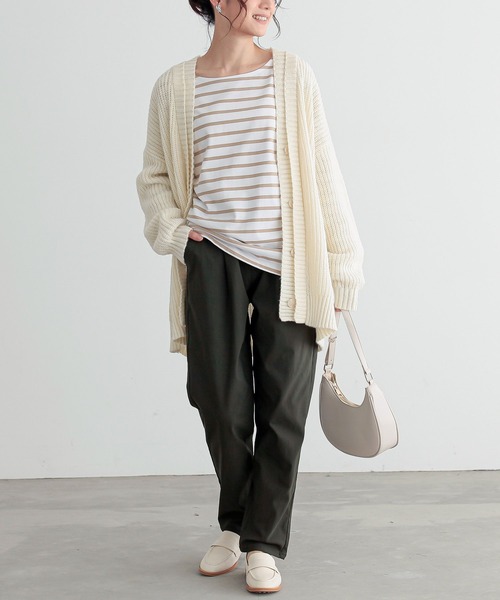 osharewalker（オシャレウォーカー）の「『裏起毛フレキシンテーパードパンツ』（その他パンツ・レディース・ブラック/カーキ/ダークパープル/ダークネイビー/ブラウン/チャコール・S/M/L/LL/3L）」の13枚目の写真