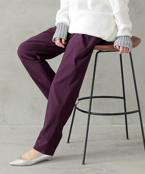 osharewalker（オシャレウォーカー）の「『裏起毛フレキシンテーパードパンツ』（その他パンツ・レディース・ブラック/カーキ/ダークパープル/ダークネイビー/ブラウン/チャコール・S/M/L/LL/3L）」の20枚目の写真