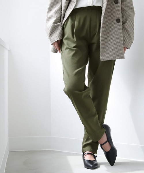 osharewalker（オシャレウォーカー）の「『裏起毛フレキシンテーパードパンツ』（その他パンツ・レディース・ブラック/カーキ/ダークパープル/ダークネイビー/ブラウン/チャコール・S/M/L/LL/3L）」の14枚目の写真