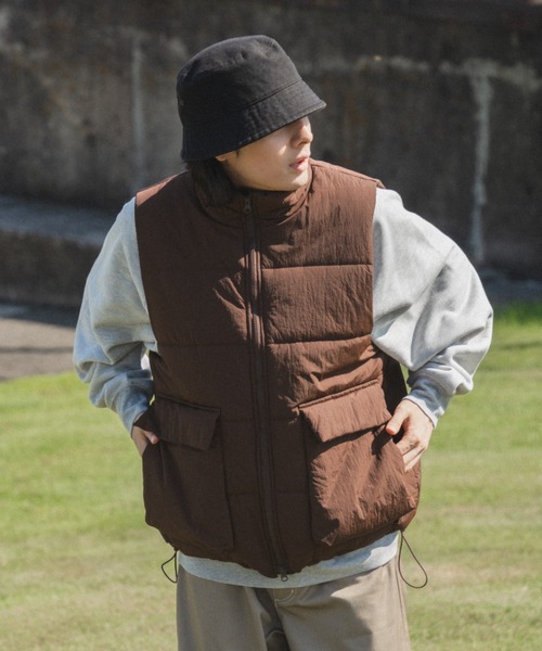 セール】スタンドネックビックポケットベスト（ダウンベスト）｜kutir