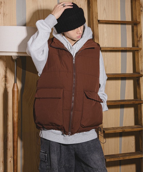 セール】スタンドネックビックポケットベスト（ダウンベスト）｜kutir
