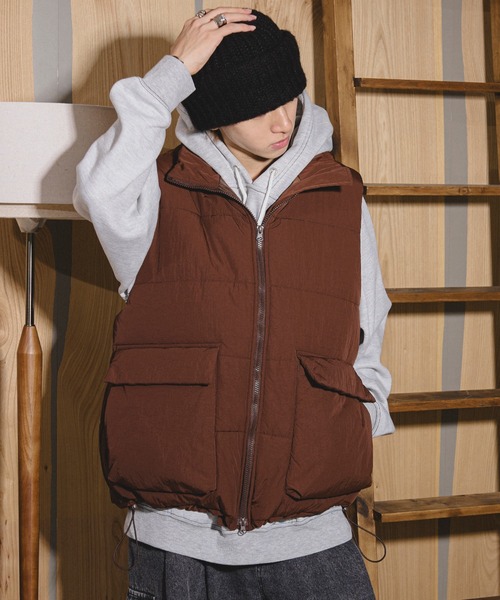セール】スタンドネックビックポケットベスト（ダウンベスト）｜kutir