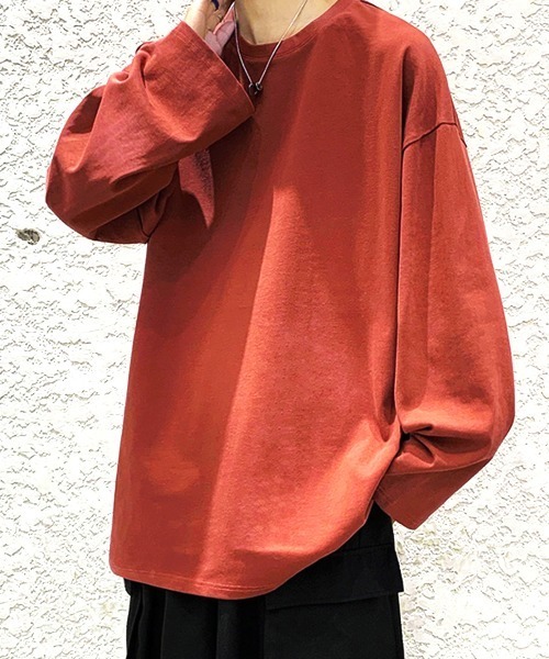 SEN TOKYO(セントーキョー)の「絶妙な落ち感。オーバーサイズ ドロップショルダー ロンT(Tシャツ/カットソー・メンズ・チャコール/エンジ/ブラック/ブルー/ホワイト・M/L/XL)」の5枚目の写真