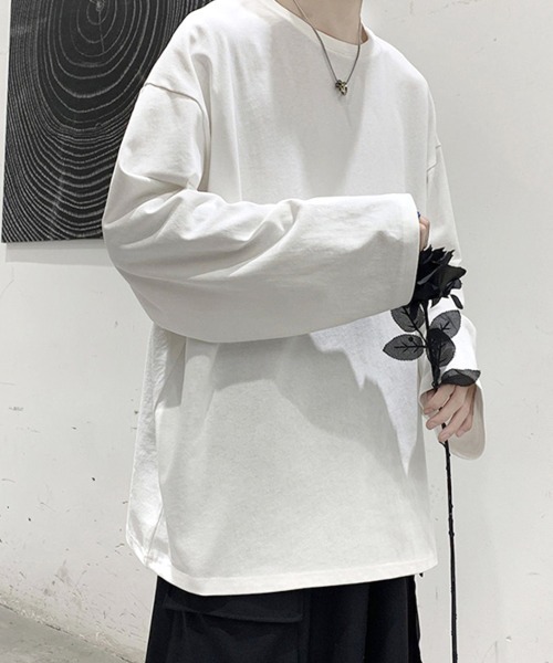 SEN TOKYO(セントーキョー)の「絶妙な落ち感。オーバーサイズ ドロップショルダー ロンT(Tシャツ/カットソー・メンズ・チャコール/エンジ/ブラック/ブルー/ホワイト・M/L/XL)」の2枚目の写真