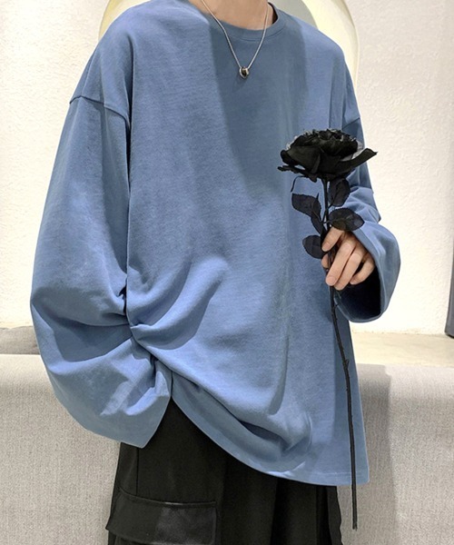 SEN TOKYO(セントーキョー)の「絶妙な落ち感。オーバーサイズ ドロップショルダー ロンT(Tシャツ/カットソー・メンズ・チャコール/エンジ/ブラック/ブルー/ホワイト・M/L/XL)」の13枚目の写真
