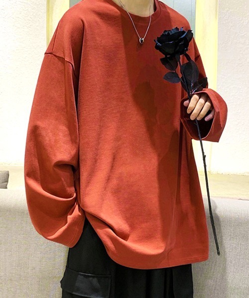 SEN TOKYO(セントーキョー)の「絶妙な落ち感。オーバーサイズ ドロップショルダー ロンT(Tシャツ/カットソー・メンズ・チャコール/エンジ/ブラック/ブルー/ホワイト・M/L/XL)」の15枚目の写真