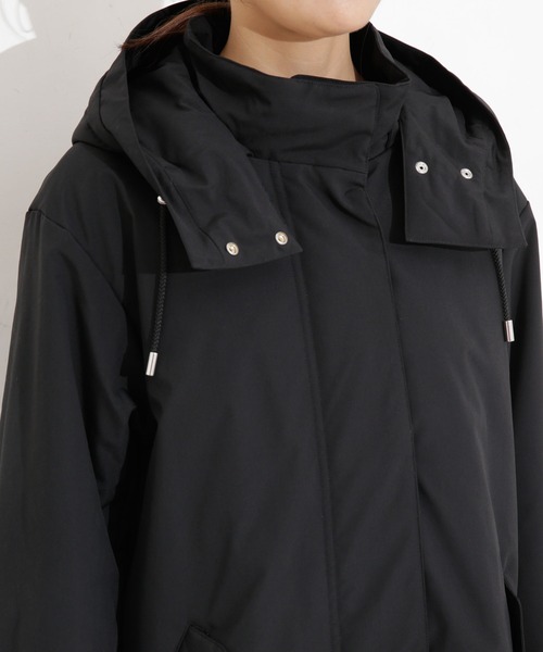 NANO universe（ナノユニバース）の「サーモライト(R)撥水中綿コート（モッズコート・レディース・ブラック/オフホワイト・S/M）」の20枚目の写真