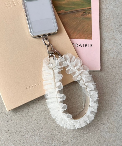 Me%（ミィパーセント）の「【ストラップシート付き】チュールハンドルストラップ　993222（スマホグッズ・レディース・ブラック/ベージュ/グレー・FREE）」の10枚目の写真