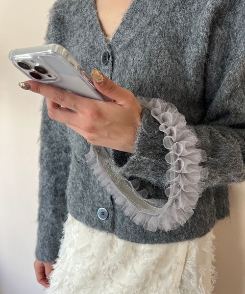 Me%（ミィパーセント）の「【ストラップシート付き】チュールハンドルストラップ　993222（スマホグッズ・レディース・ブラック/ベージュ/グレー・FREE）」の11枚目の写真