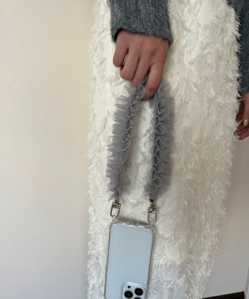 Me%（ミィパーセント）の「【ストラップシート付き】チュールハンドルストラップ　993222（スマホグッズ・レディース・ブラック/ベージュ/グレー・FREE）」の13枚目の写真