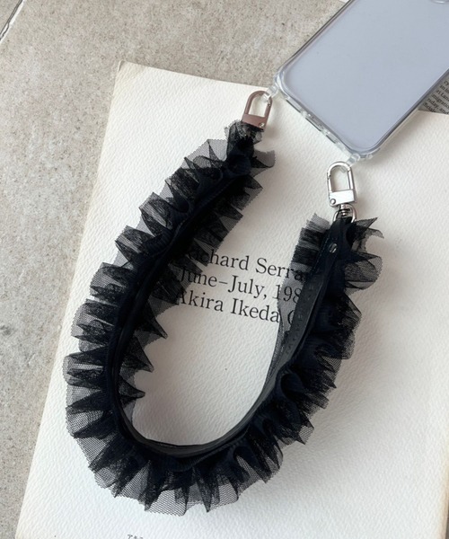 Me%（ミィパーセント）の「【ストラップシート付き】チュールハンドルストラップ　993222（スマホグッズ・レディース・ブラック/ベージュ/グレー・FREE）」の15枚目の写真