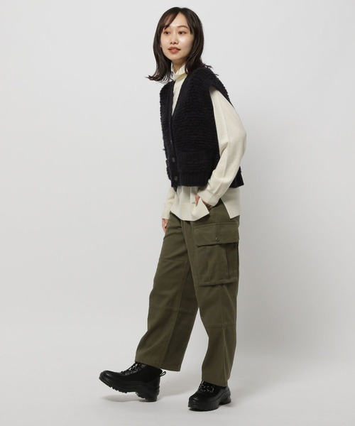 niko and...（ニコアンド）の「ループボタンニットベスト（ベスト・レディース・アイボリー/ブラック・FREE）」の7枚目の写真