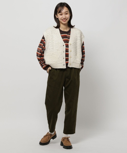 niko and...（ニコアンド）の「ループボタンニットベスト（ベスト・レディース・アイボリー/ブラック・FREE）」の8枚目の写真