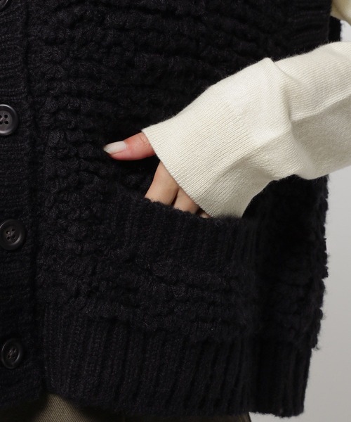 niko and...（ニコアンド）の「ループボタンニットベスト（ベスト・レディース・アイボリー/ブラック・FREE）」の18枚目の写真
