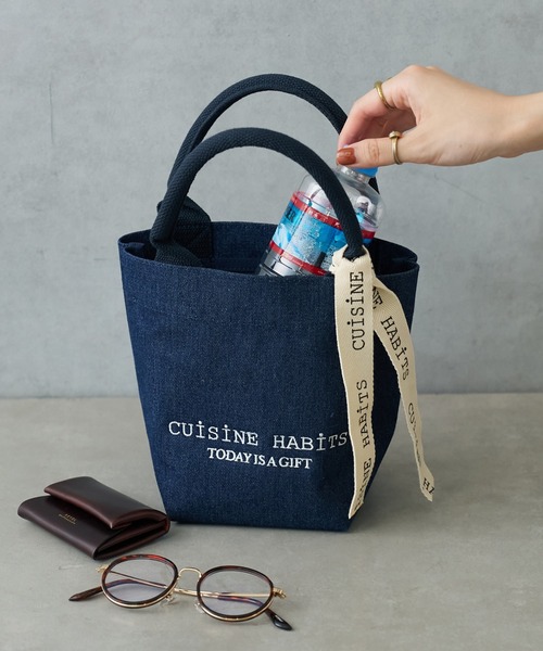 BIRTHDAY BAR(バースデイバー)の「HORIZONTAL MINI TOTE(トートバッグ・レディース・ダークグレー/グレー系/ブラック系/ブラック/ナチュラル/インディゴブルー・フリー)」の6枚目の写真
