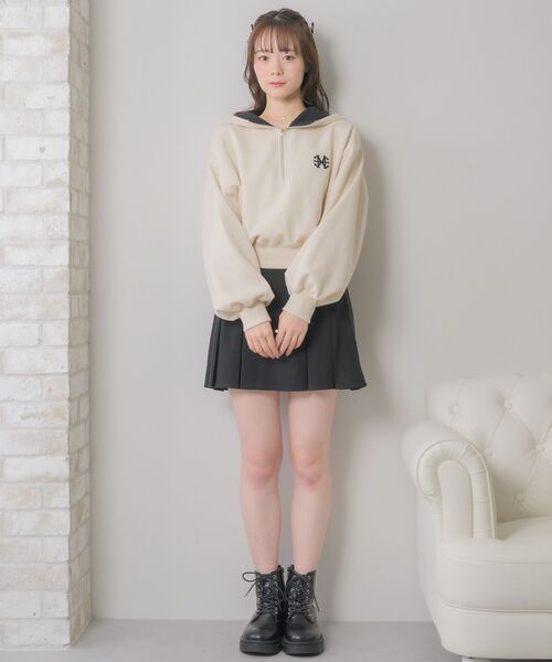 ems excite(エムズエキサイト)の「ハーフZIPショートフーディー(パーカー・レディース・ピンク/ブルー/ナチュラル・FREE)」の7枚目の写真