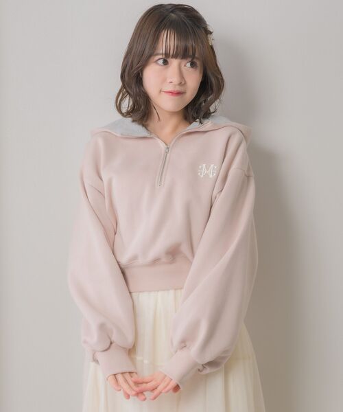 ems excite(エムズエキサイト)の「ハーフZIPショートフーディー(パーカー・レディース・ピンク/ブルー/ナチュラル・FREE)」の21枚目の写真