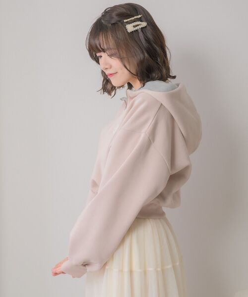 ems excite(エムズエキサイト)の「ハーフZIPショートフーディー(パーカー・レディース・ピンク/ブルー/ナチュラル・FREE)」の22枚目の写真