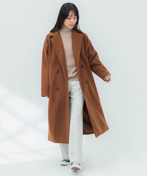 IO(イオ)(イオ)の「ONE DAY Select / メルトン オーバーサイズ チェスターコート(チェスターコート・レディース・キャメル/クリーム/アイボリー・FREE)」の6枚目の写真
