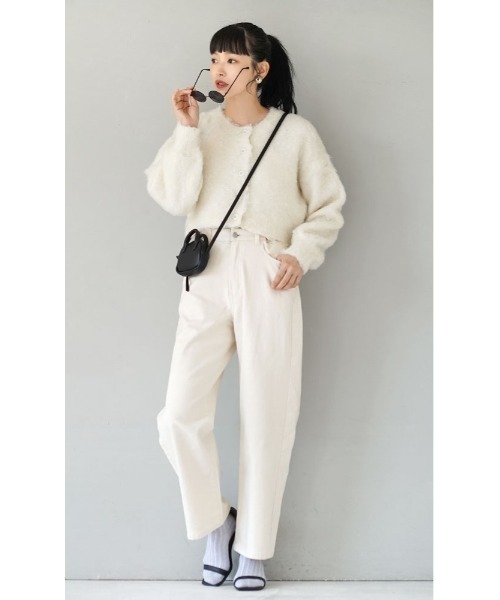 MIMIMEMETE（ミミメメット）の「モヘアリーニット クルーネックカーディガン（カーディガン/ボレロ・レディース・アイボリー/ブラウン/ブルー・M）」の4枚目の写真