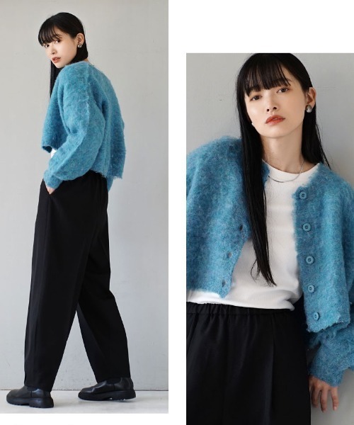 MIMIMEMETE（ミミメメット）の「モヘアリーニット クルーネックカーディガン（カーディガン/ボレロ・レディース・アイボリー/ブラウン/ブルー・M）」の10枚目の写真